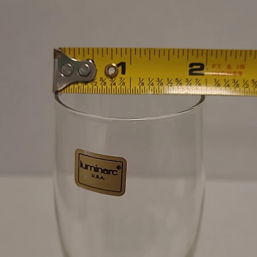 Set of 4 Luminarc Crystal Black Stemmed Champagne Glasses
